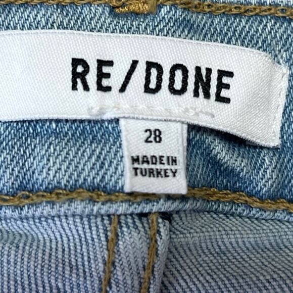 Re/Done Blue Light Wash High Rise Ankle Denim Straight Leg Jeans Size 28 - Picture 4 of 5